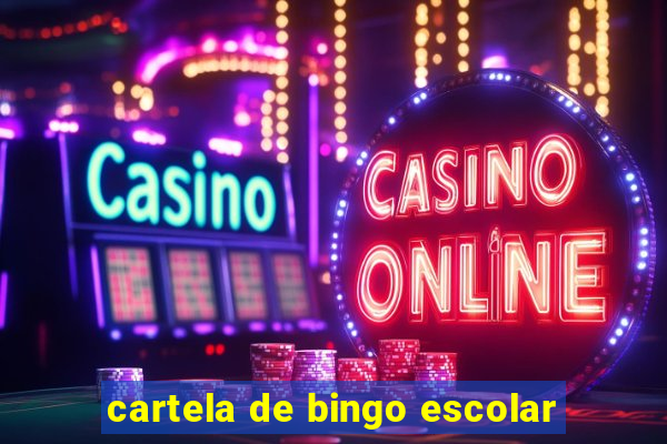 cartela de bingo escolar