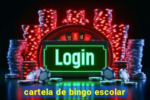 cartela de bingo escolar