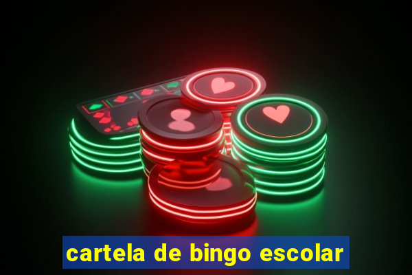 cartela de bingo escolar