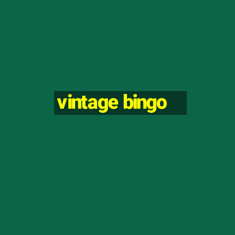 vintage bingo