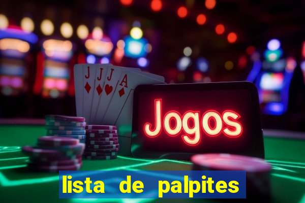 lista de palpites jogos de hoje