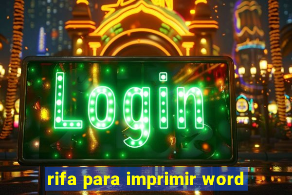 rifa para imprimir word