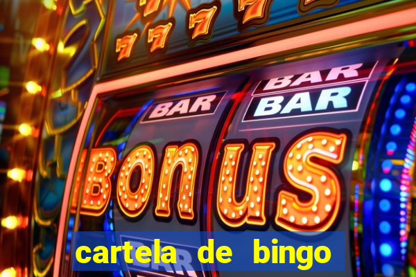 cartela de bingo para preencher