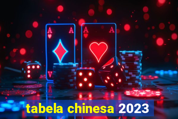 tabela chinesa 2023