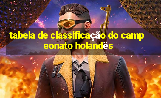 tabela de classificação do campeonato holandês