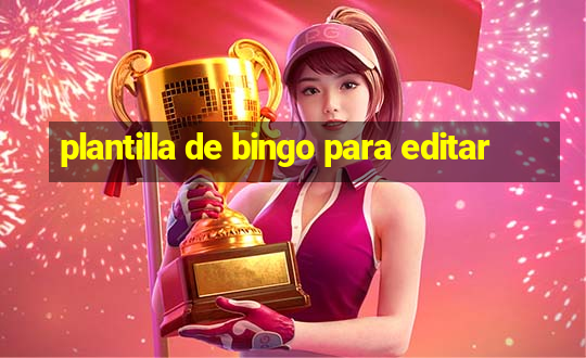 plantilla de bingo para editar