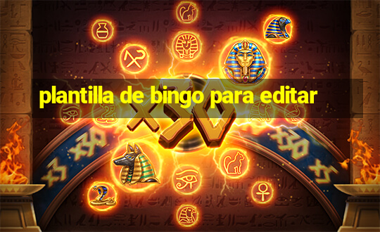 plantilla de bingo para editar