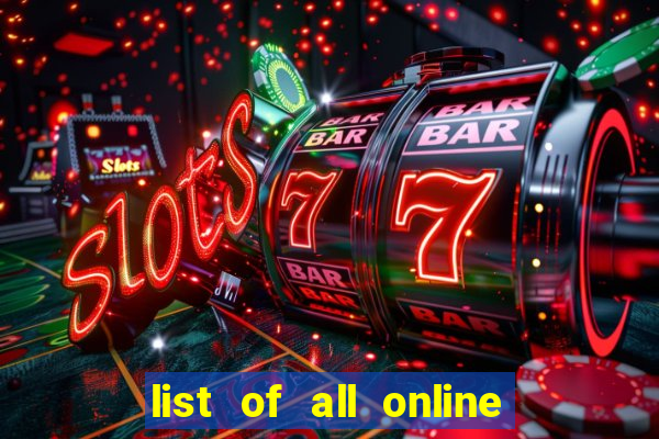 list of all online bingo sites