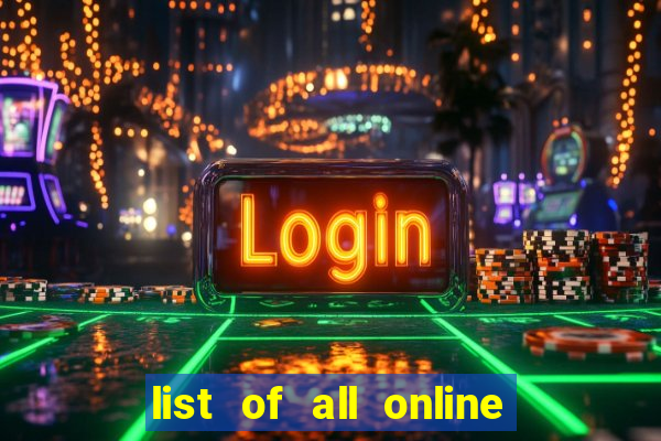 list of all online bingo sites