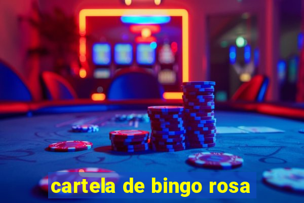 cartela de bingo rosa