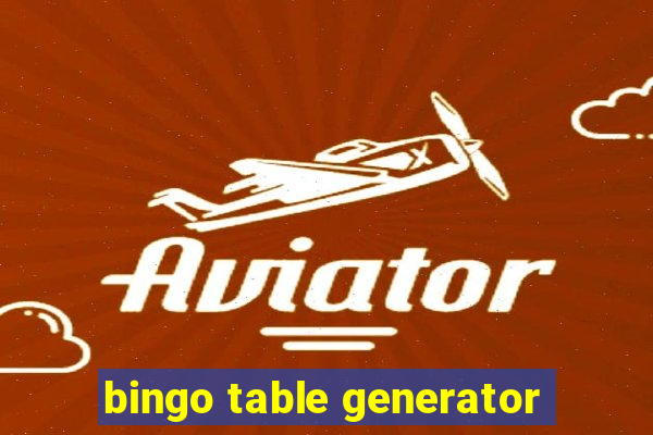 bingo table generator