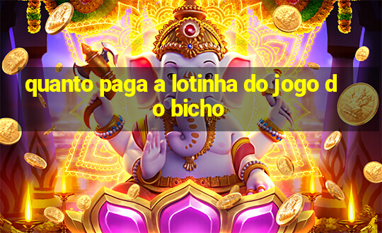 quanto paga a lotinha do jogo do bicho