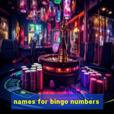 names for bingo numbers