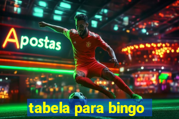 tabela para bingo