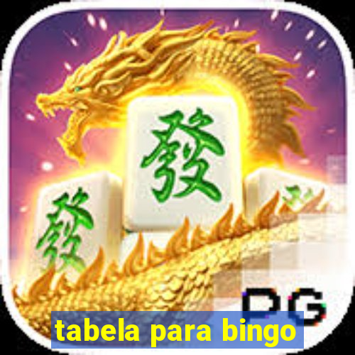 tabela para bingo