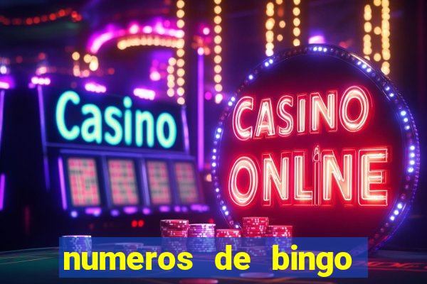 numeros de bingo del 1 al 75