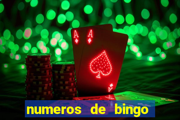 numeros de bingo del 1 al 75