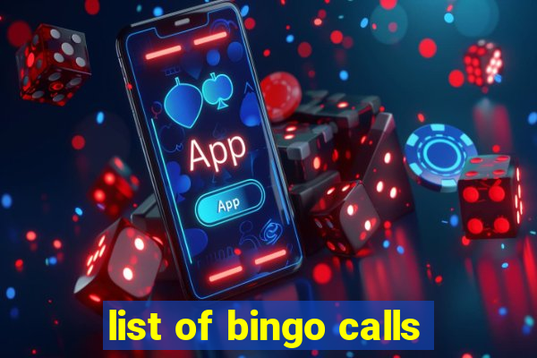 list of bingo calls