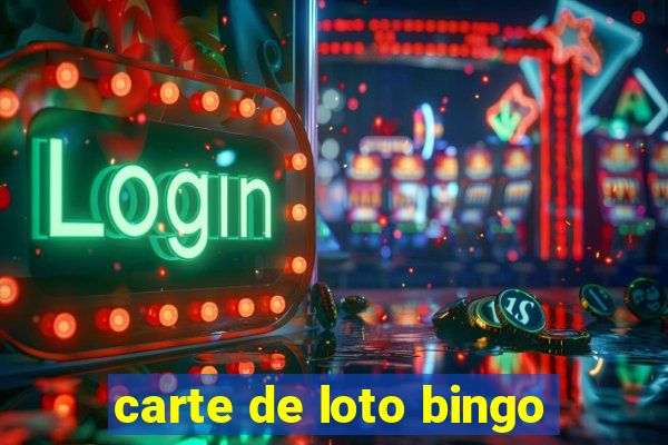 carte de loto bingo