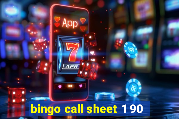 bingo call sheet 1 90