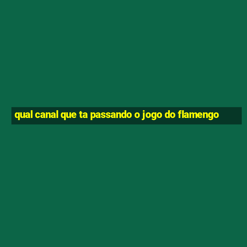 qual canal que ta passando o jogo do flamengo