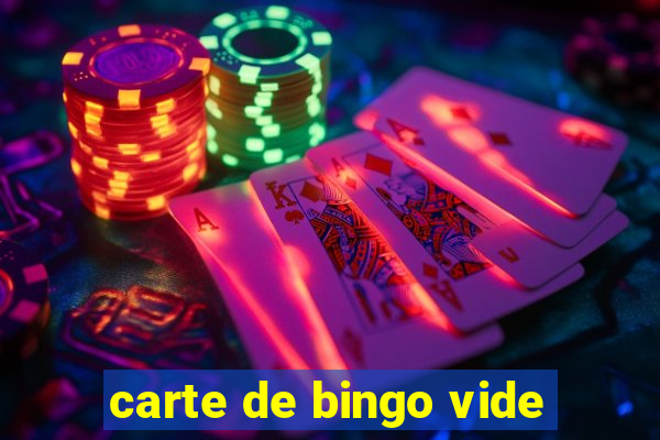 carte de bingo vide