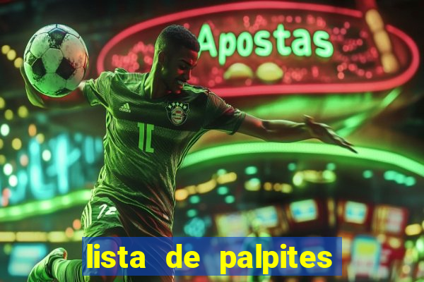 lista de palpites jogos de hoje