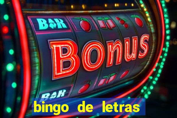 bingo de letras colorido para imprimir