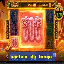 cartela de bingo com letras