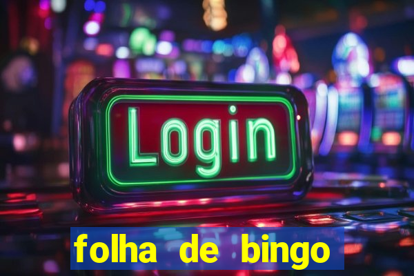 folha de bingo para imprimir