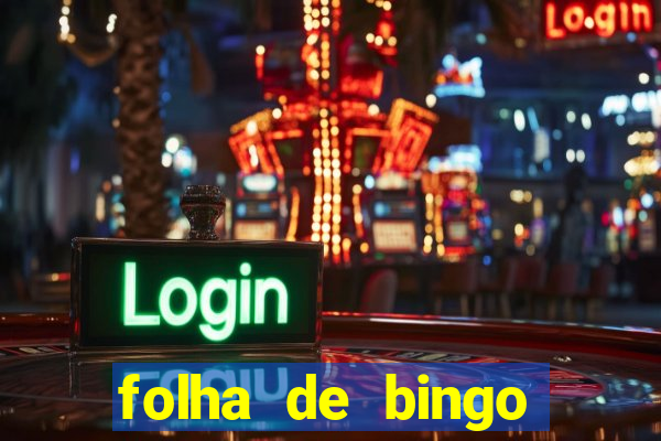 folha de bingo para imprimir