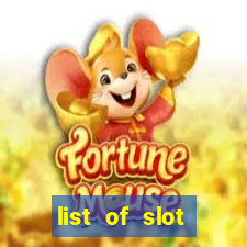 list of slot machines at jake's 58